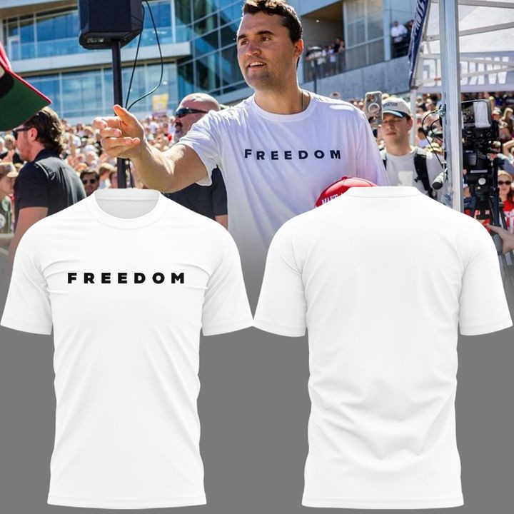 Charlie Kirk With Freedom T-shirt Gift For Supporters and Americans