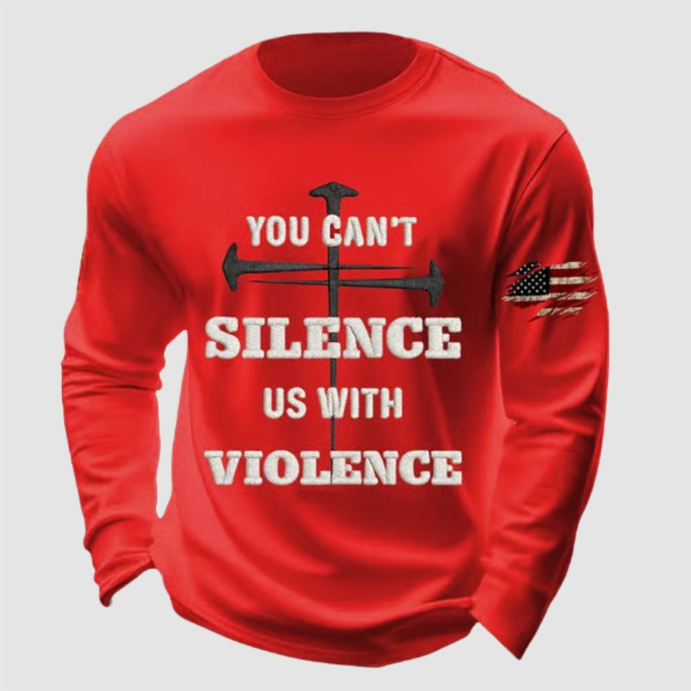 Charlie Kirk You Can't Silence Us With Violence Long Sleeve Shirt TPUSA Freedom Shirt