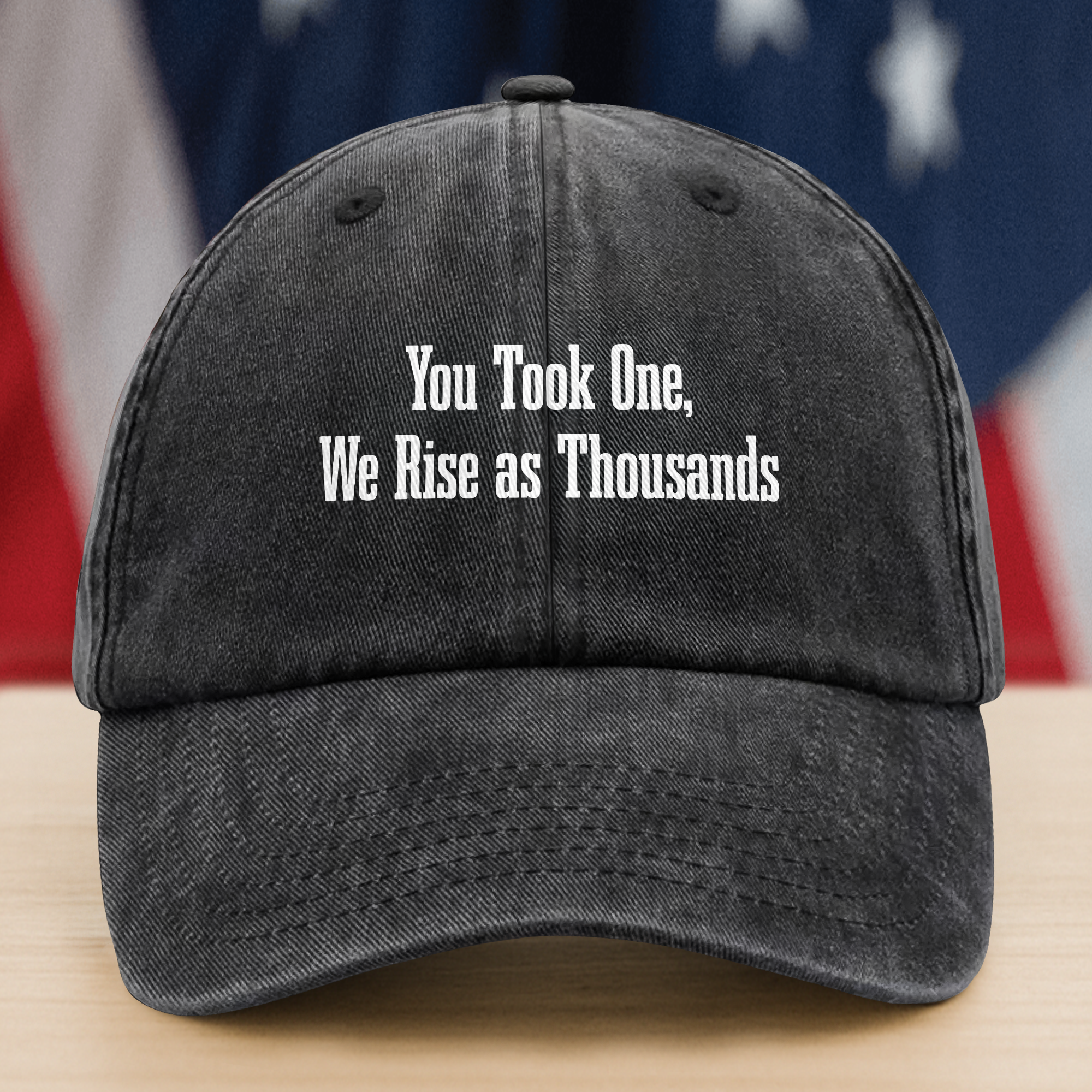 Charlie Kirk You Took One, We Rise As Thoudsans Washed Baseball Cap Gift for American Conservatives