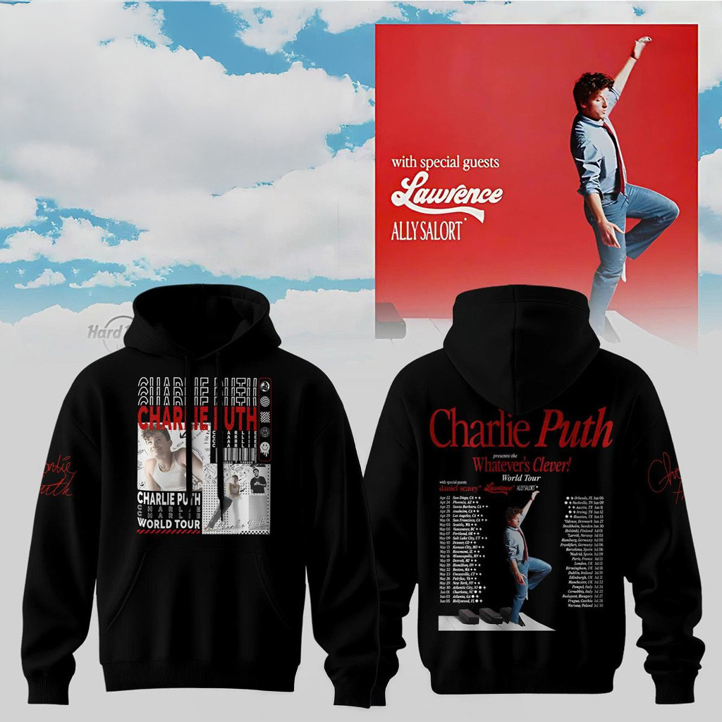 Charlie Puth Whatever's Clever World Tour 2026 Hoodie Charlie Puth Merch Gift Ideas For Him