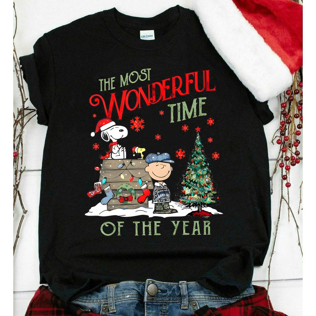 Charlie Snoopy The Most Wonderful Time Of The Year Christmas Shirt Cute Christmas Gifts