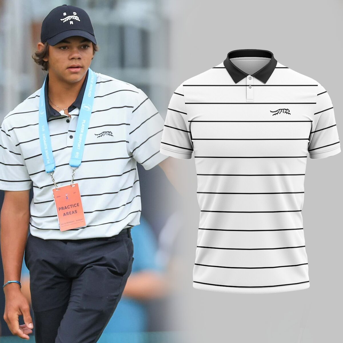 Charlie Woods Polo Shirt White Best Gifts For Golf Lovers