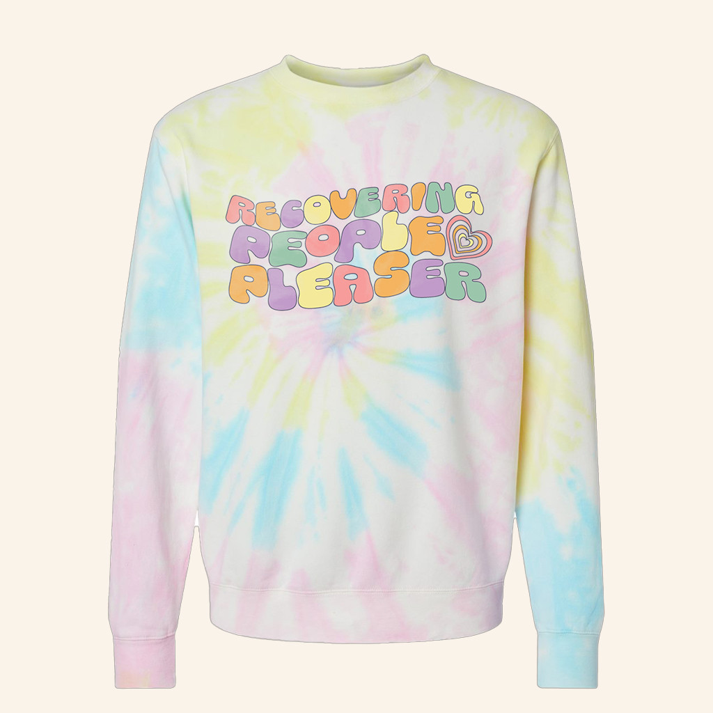 Charlotte Dobre Store Merch Recovering People Pleaser Tie Dye Sunset Sweatshirt Friends Gifts Charlotte Dobre Store Merch Recovering People Pleaser Tie Dye Sunset Sweatshirt Friends Gifts