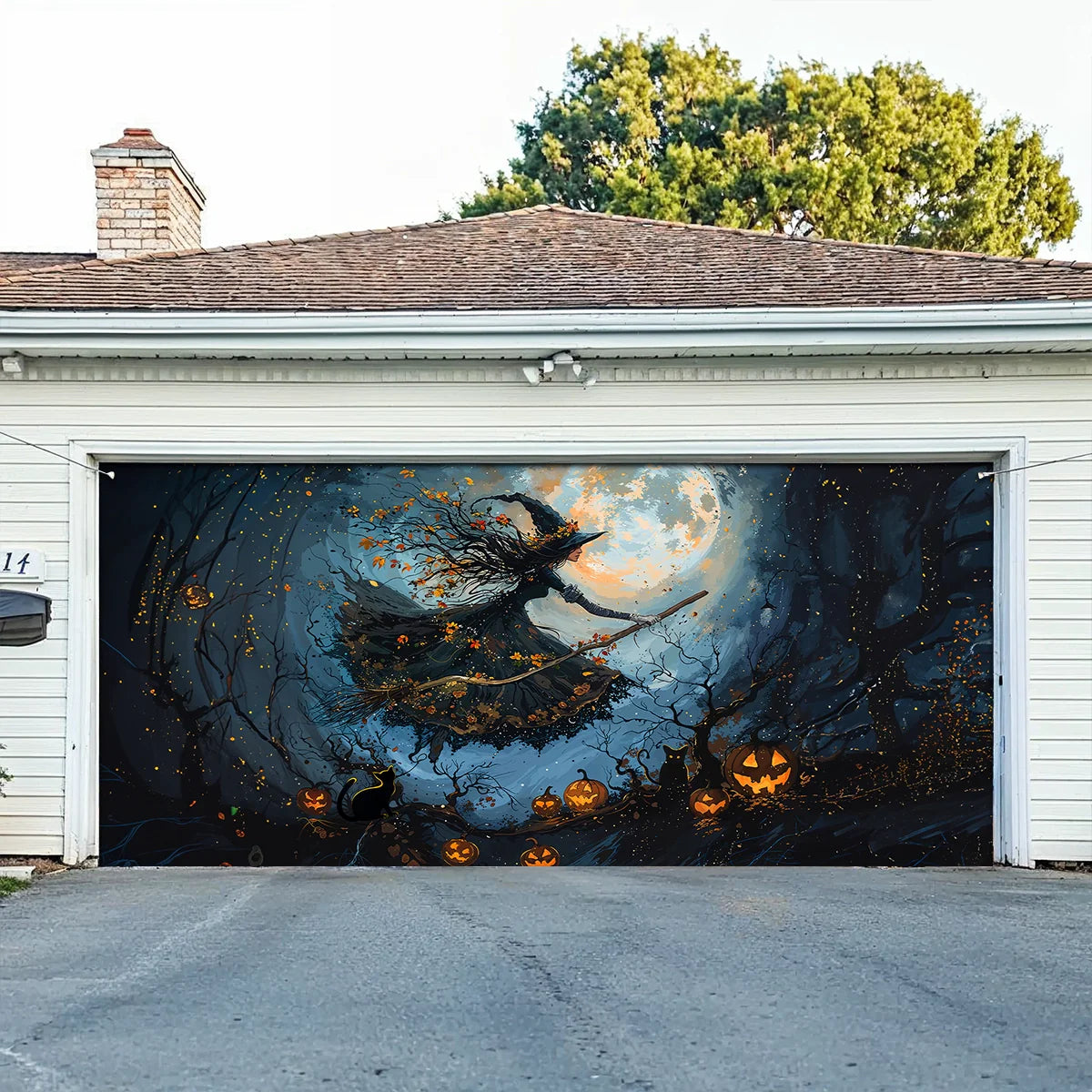 Charmed Night Christmas Garage Door Banner Christmas Decoration Witchy Gifts