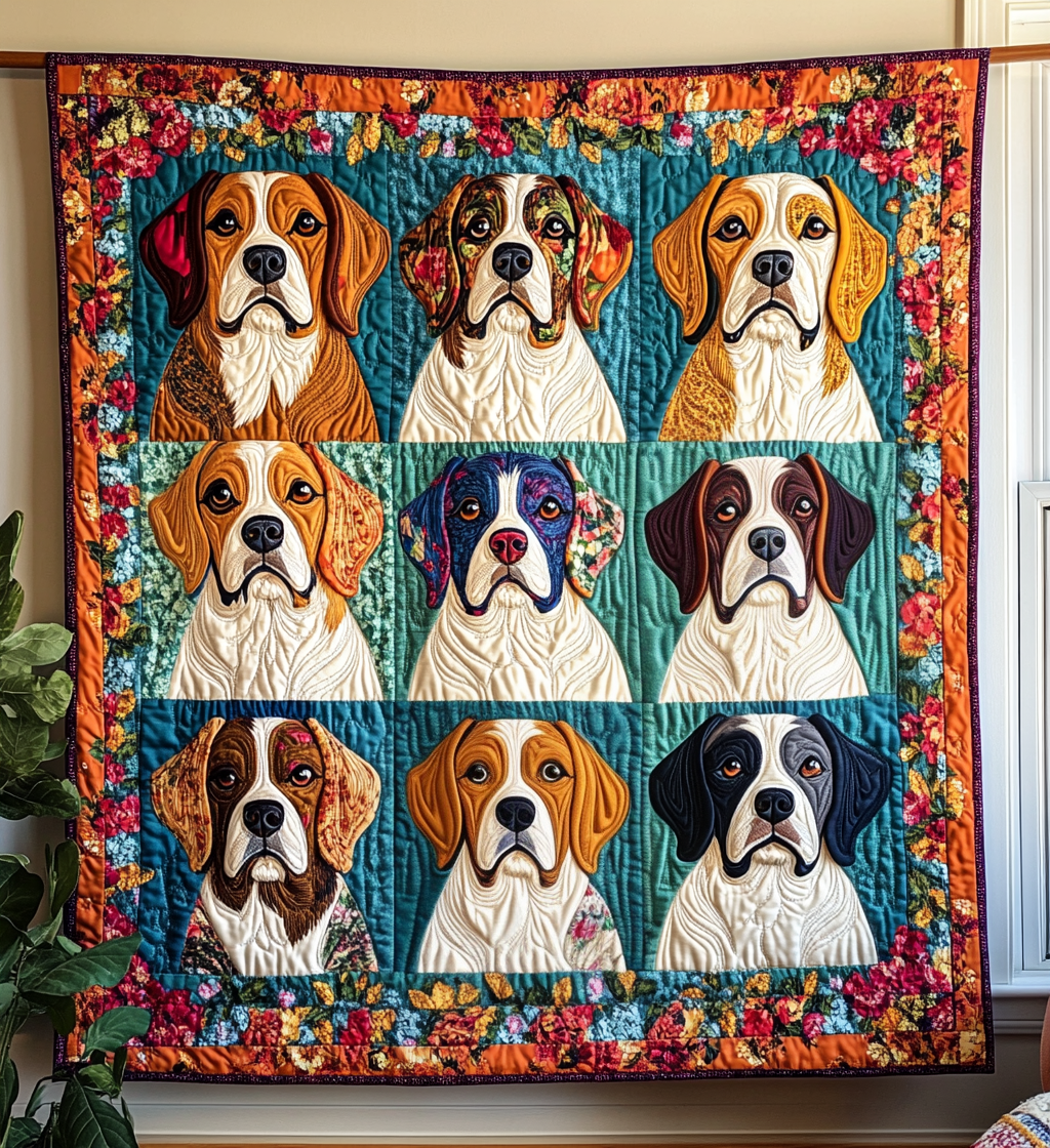 Charming Beagle Quilted Blanket Cute Blankets For Bed