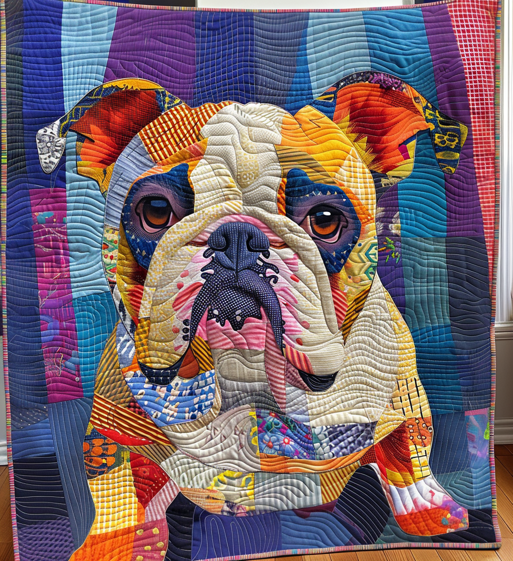 Charming Bulldog Dreams Quilted Blanket Presents For Dog Lovers