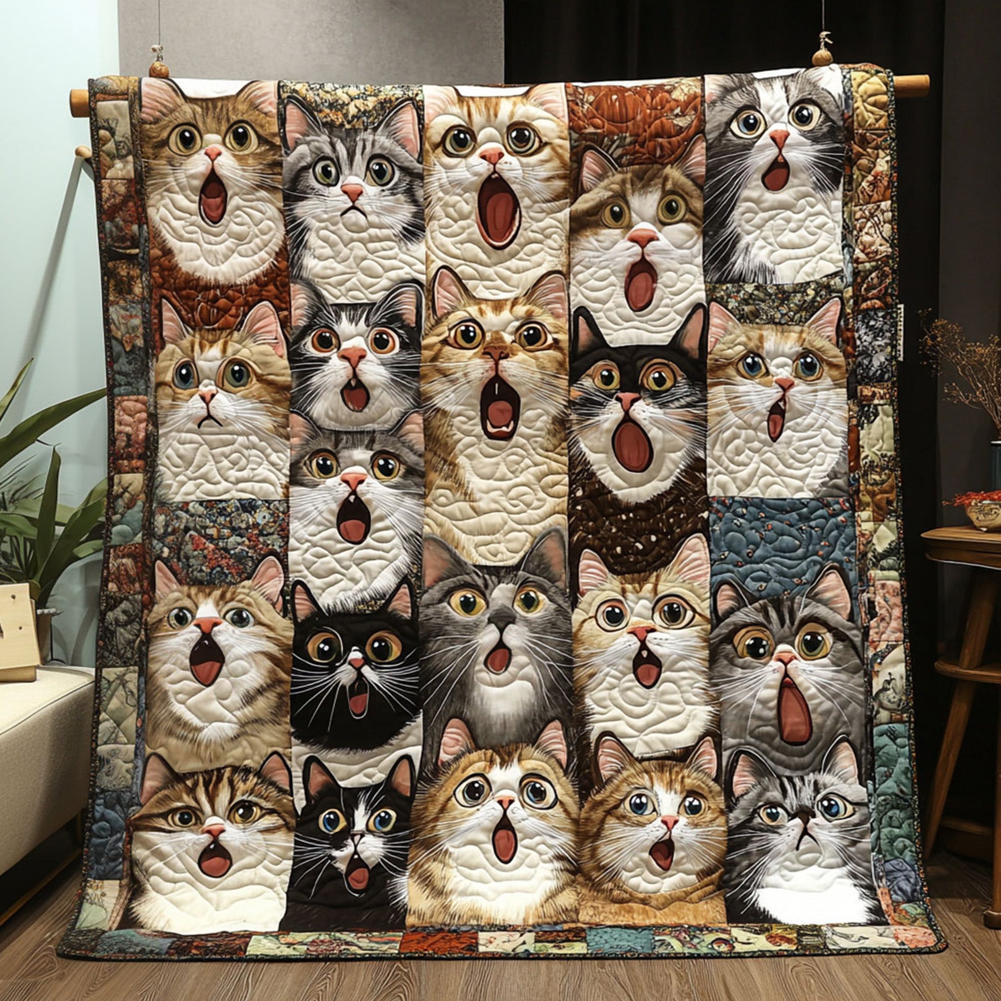 Charming Cats Quilted Blanket Best Gifts For Cat Lovers