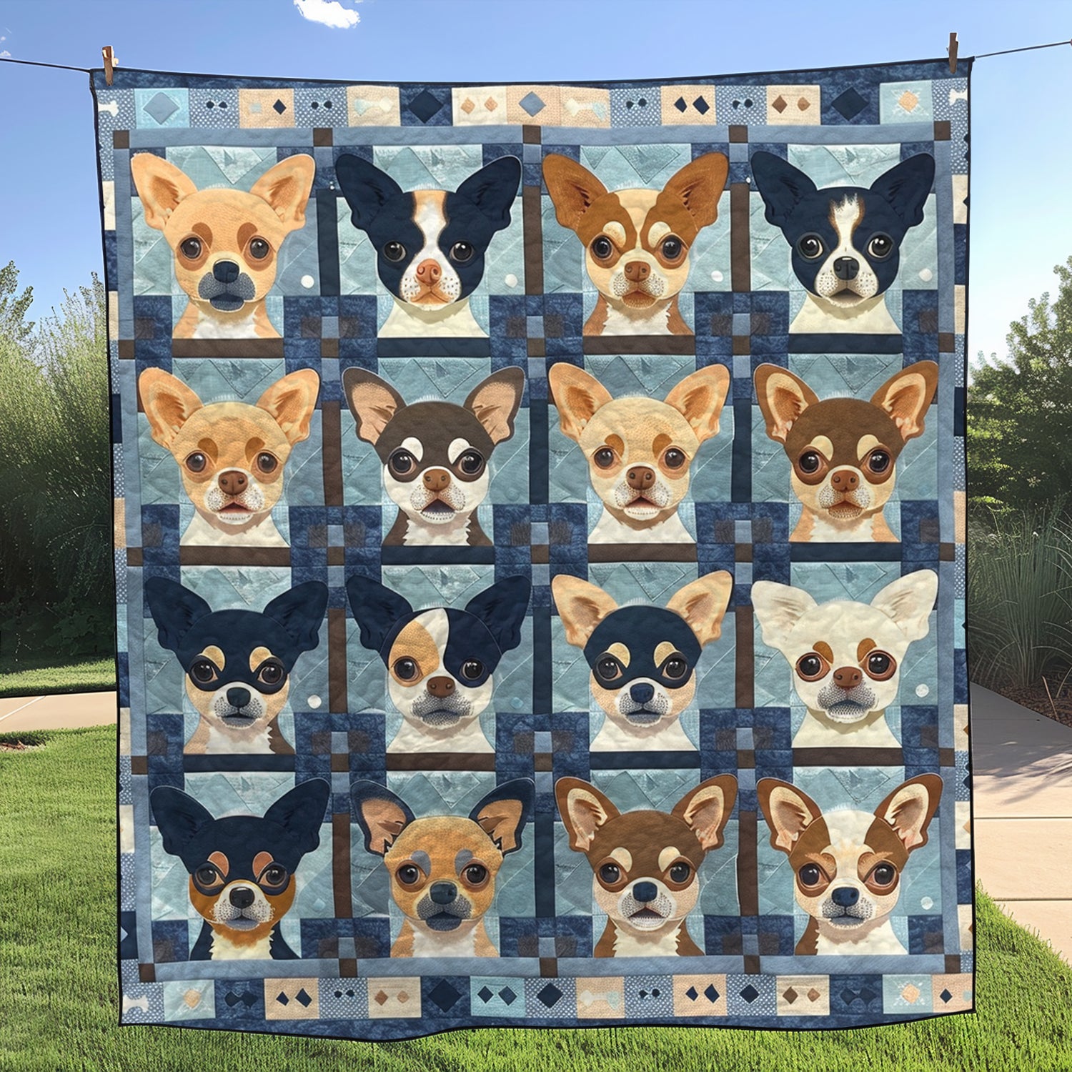 Charming Chihuahua Quilted Blanket Gifts For Dog Lovers