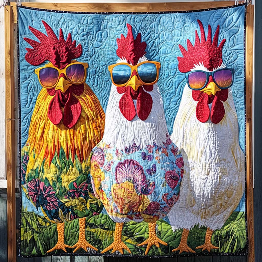 Charming Coop Crew Quilted Blanket Presents For Chicken Love