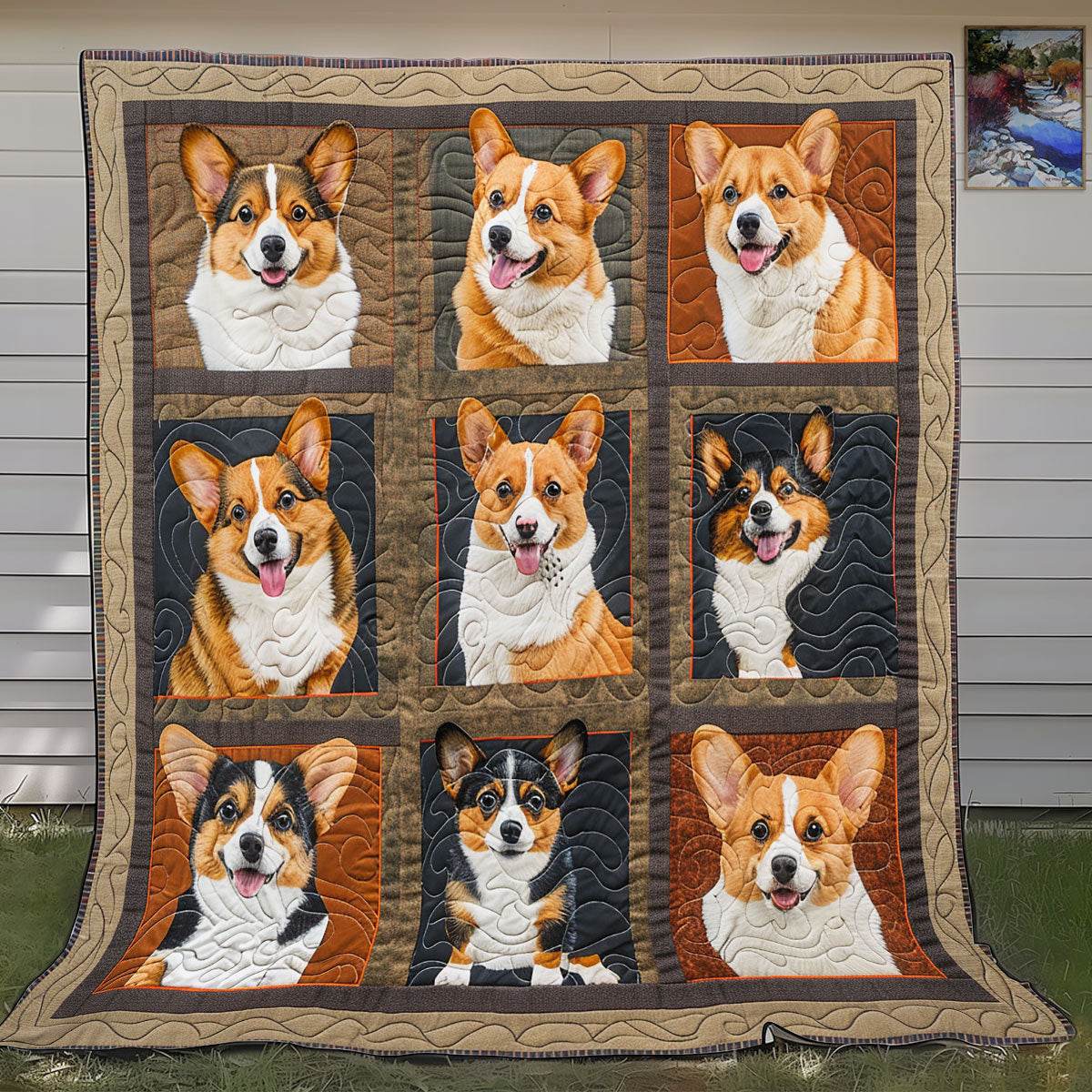 Charming Corgi Quilt Blanket Sofa Throws Christmas Gifts For Tenagers