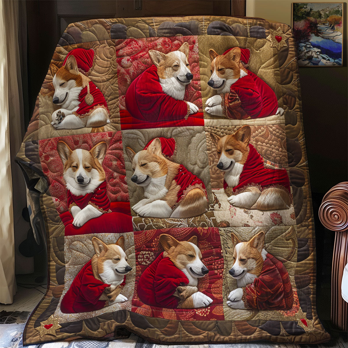 Charming Corgi Quilt Blanket Throw Blankets For Couch Meaningful Gifts For Mom From Daughter