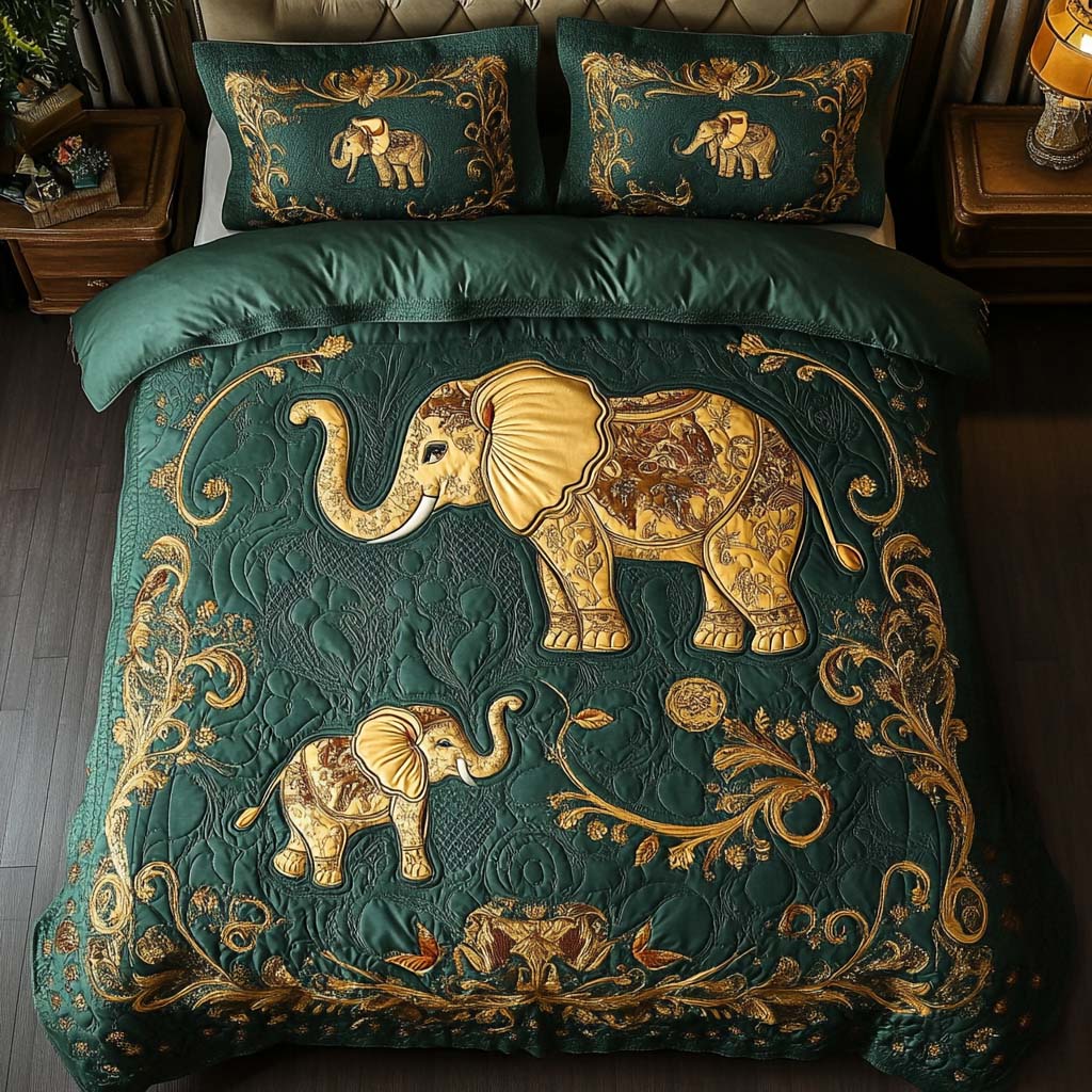 Charming Elephant Tales Quilted Bedding Set Christmas Duvet Cover Christmas Presents For Elephant Lovers