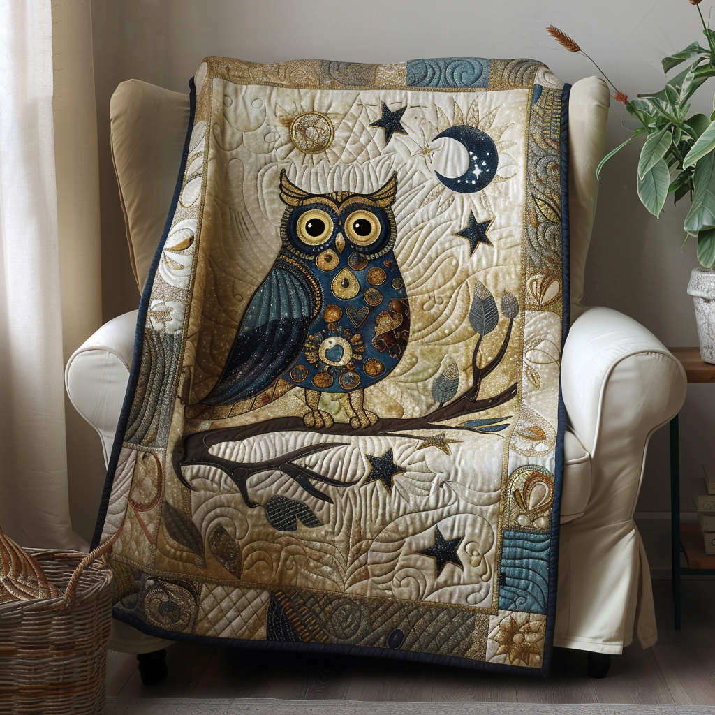 Charming Owl Quilted Blanket Gift For Owl Lover