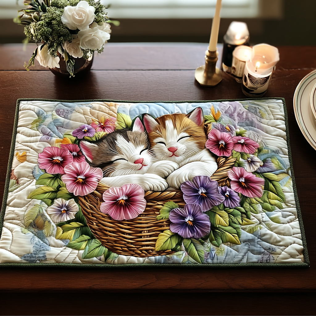 Charming Paws Quilted Placemat Christmas Home Dec Sunflower Throw Blanket