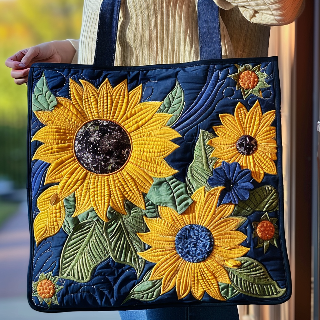 Charming Sunflowers Quilted Tote Bag Sunflower Throws