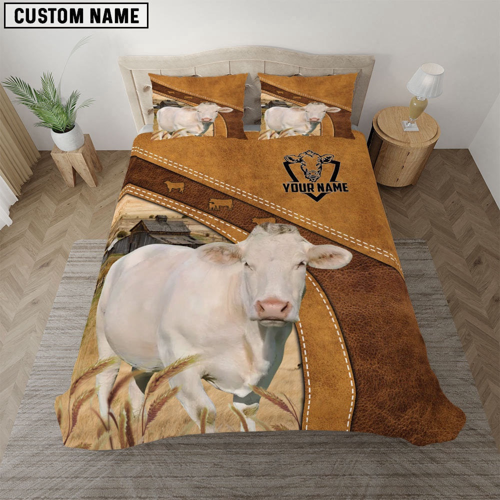 Charolais Cattle Customized Bedding Set T1 Farm Bedding Set Thoughtful Wedding Gifts