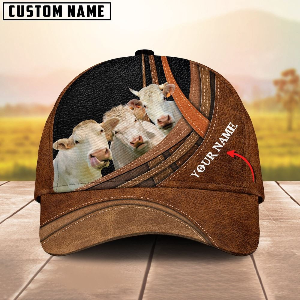 Charolais Cattle Customized Name Cap Farm Cap Farmer Baseball Cap Gift For Farmer