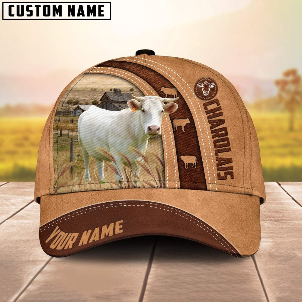Charolais Cattle Customized Name Farm Cap Farm Cap Farmer Baseball Cap Gift For Farmer