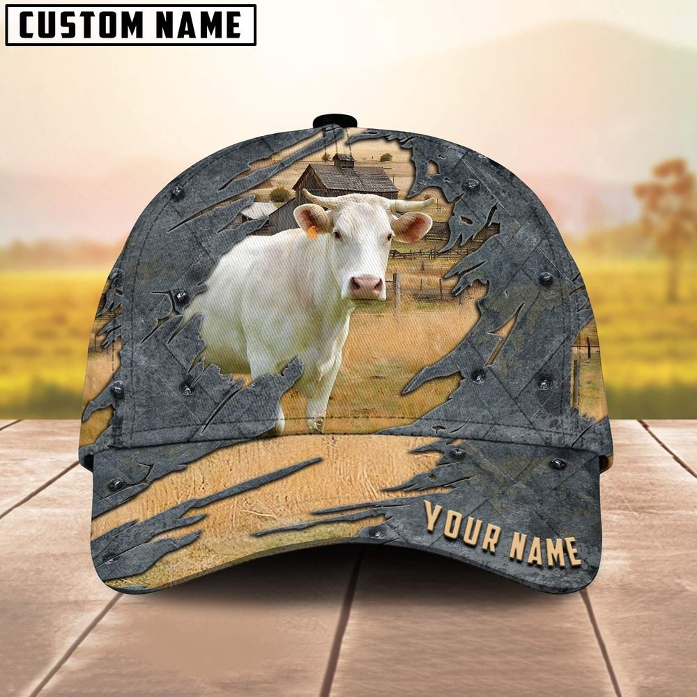 Charolais Customized Name Cap Farm Cap Farmer Baseball Cap Gift For Farmer