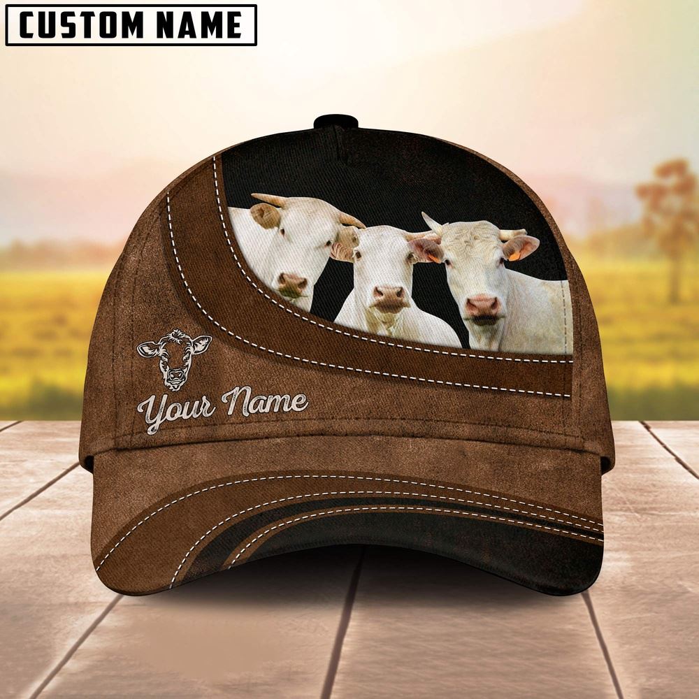Charolais Happiness Customized Name Cap Farmer Baseball Cap Gift For Farmer