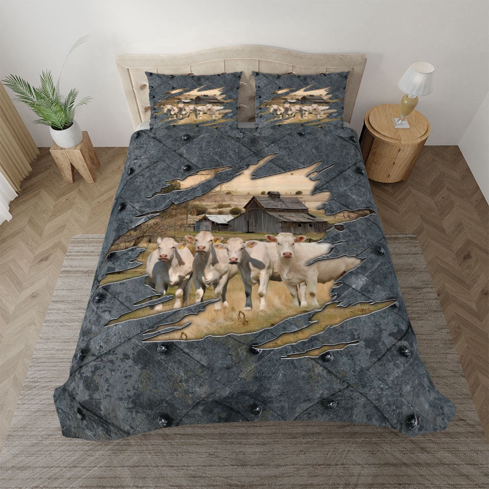 Charolais On The Farm Customized Name Bedding Set Thoughtful Wedding Gifts
