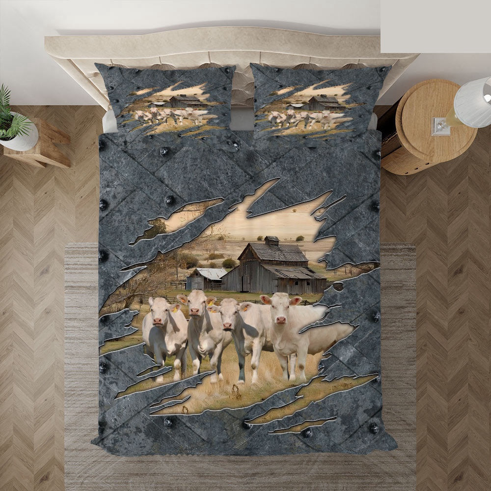 Charolais On The Farm Customized Name Bedding Set Thoughtful Wedding Gifts