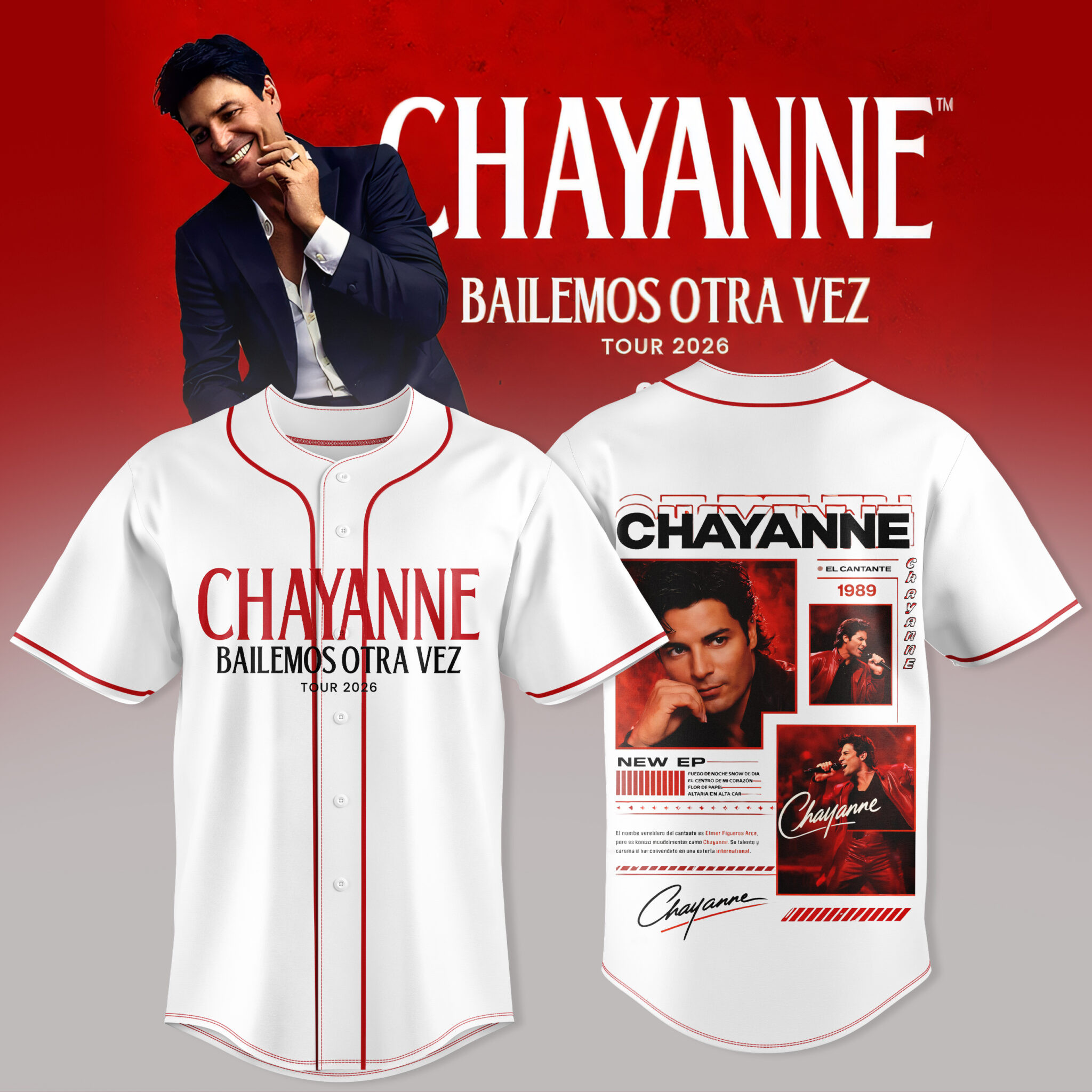 Chayanne Bailemos Otra Vez 2026 Tour Jersey Chayanne Clothes Unique Gift For Friends