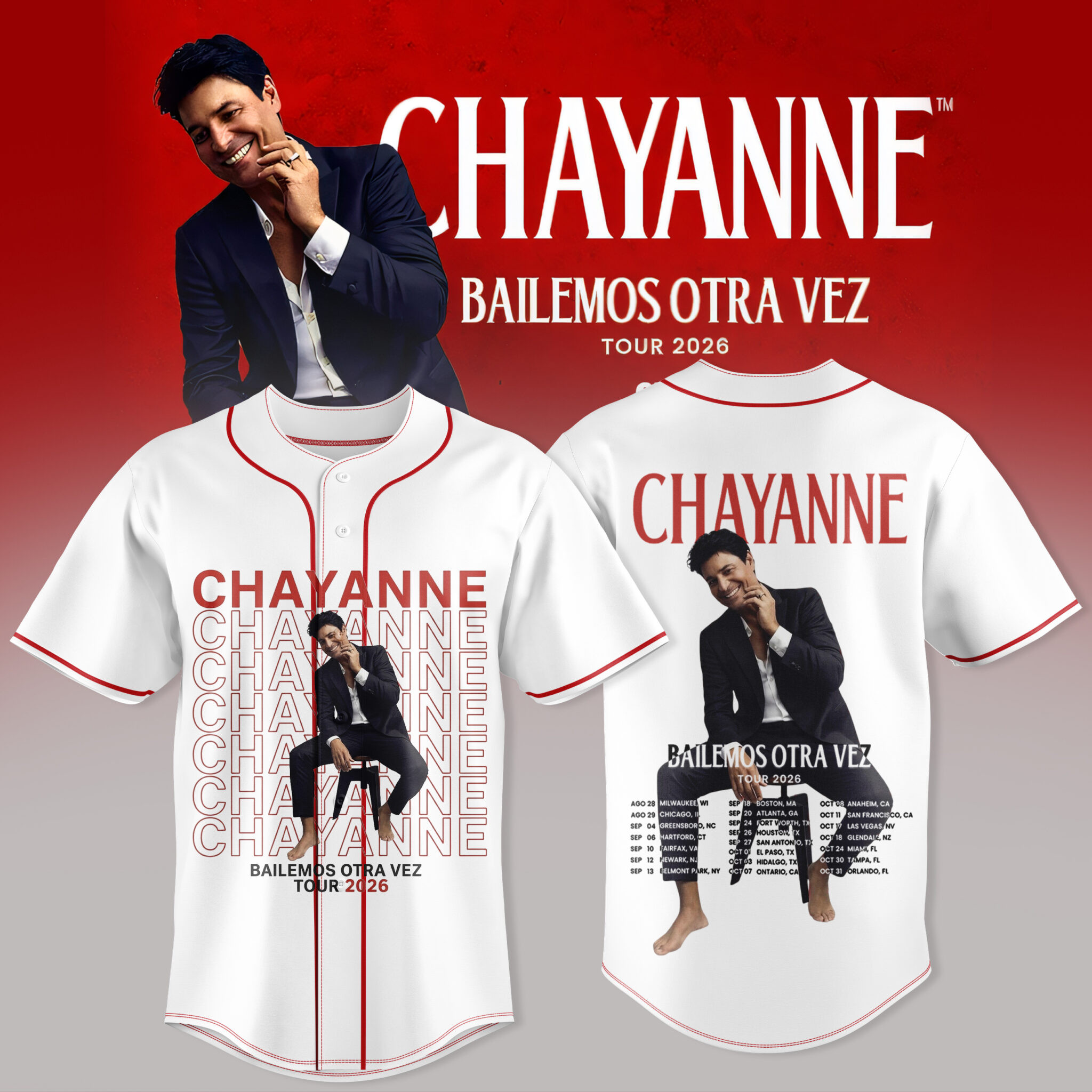Chayanne Bailemos Otra Vez Tour 2026 Jersey Music Apparel Chayanne Lover Gift