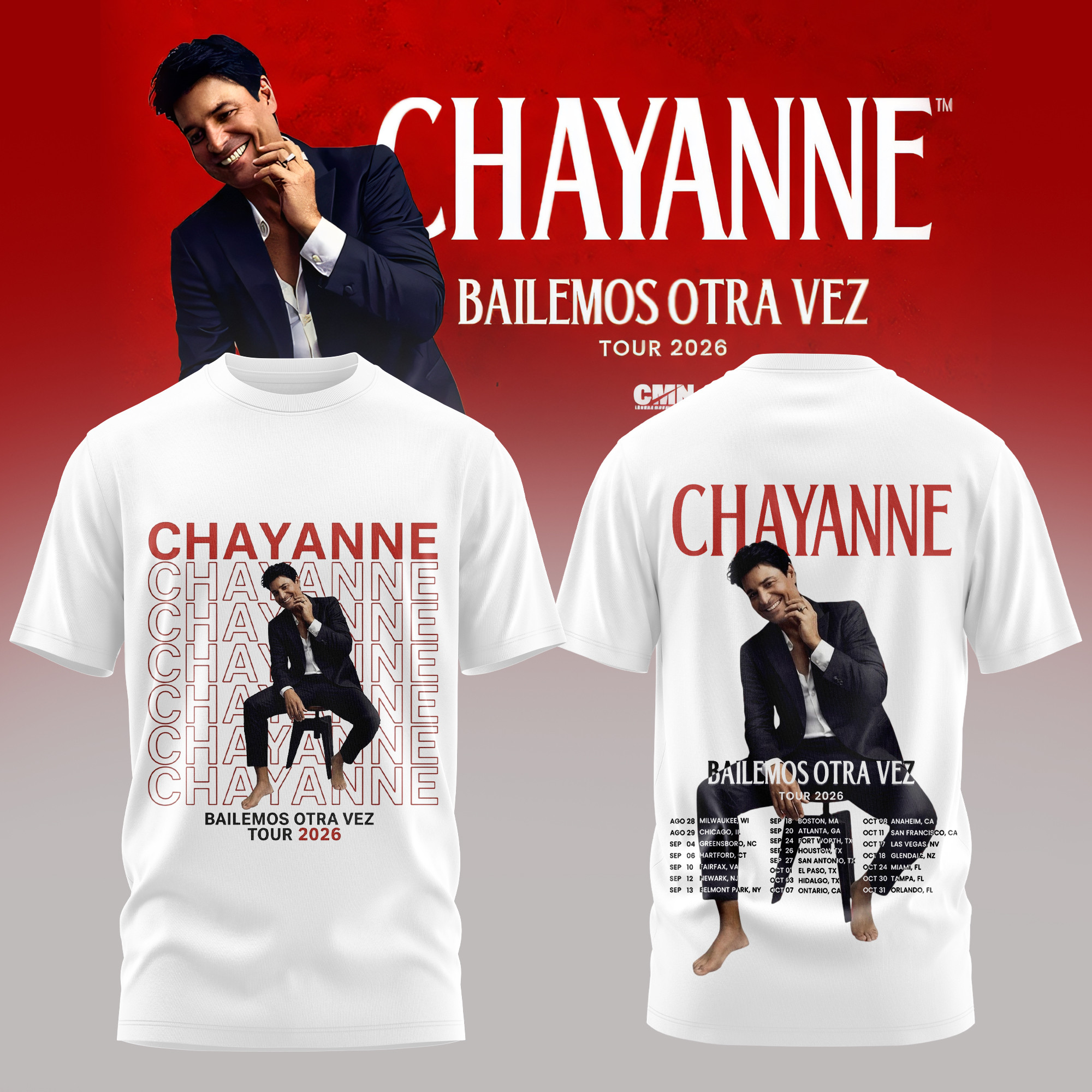 Chayanne Bailemos Otra Vez Tour 2026 T-Shirt Chayanne Clothes Best Gift For Brother
