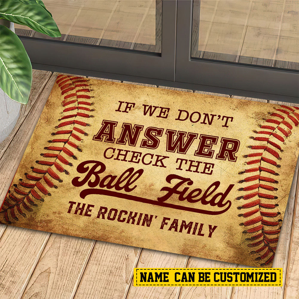 Check The Ball Field Personalized Funny Softball Doormat For Home Decor Housewarming Gift Welcome Mat Gift For Softball Lovers