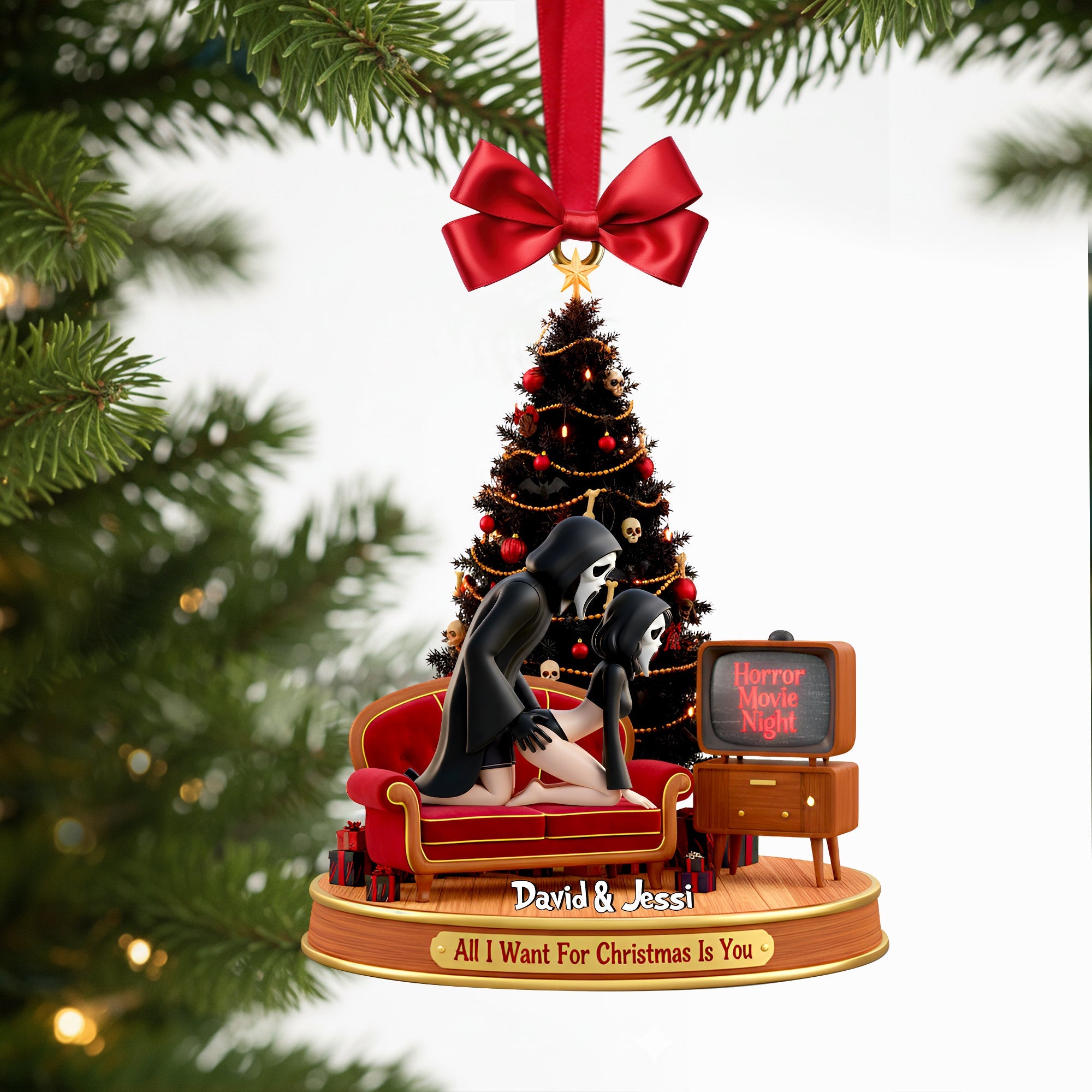 Cheeky Couple Acrylic Ornament - Personalized Gifts For Couples - Funny Christmas Ornament Gift