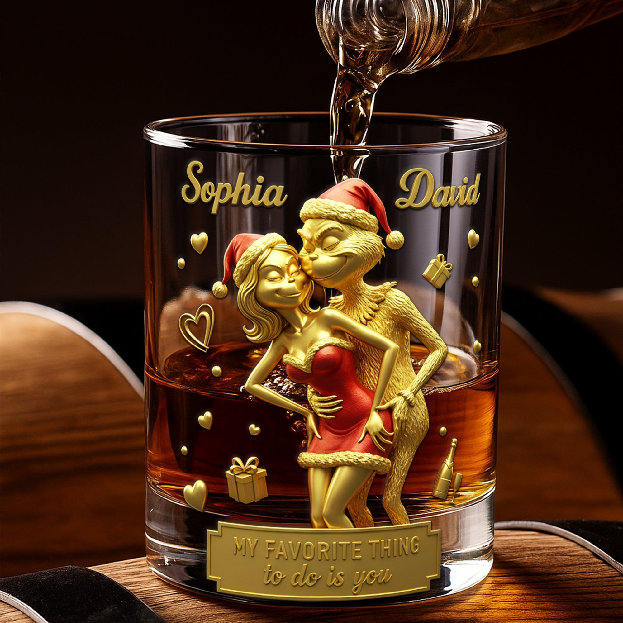 Cheeky Couple Drinking Glass - Personalized Gifts For Couples - Funny Gift Ideas For Christmas Party Game