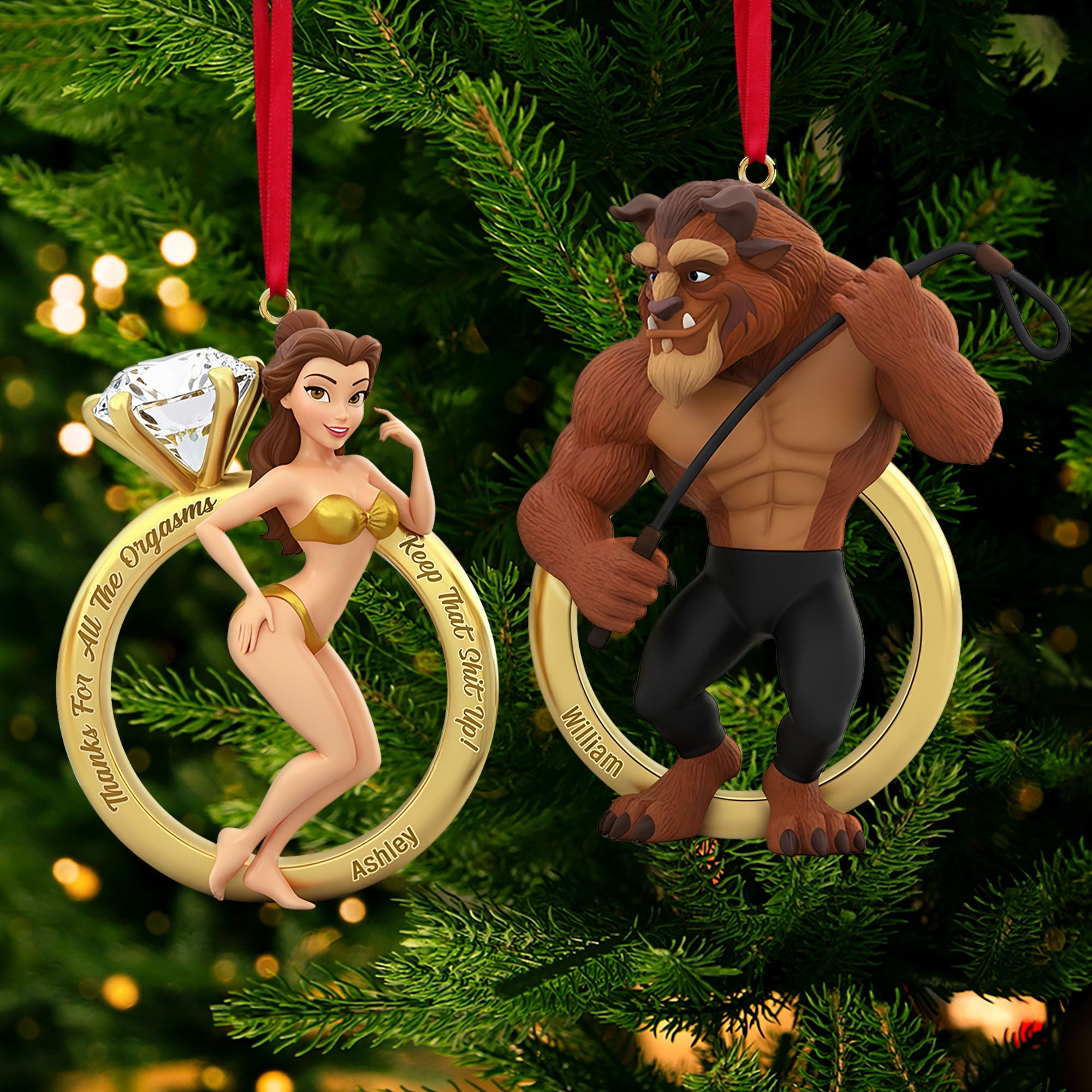 Cheeky Couple Set Ornament - Personalized Gifts For Couple - Cute Christmas Tree Gift Idea