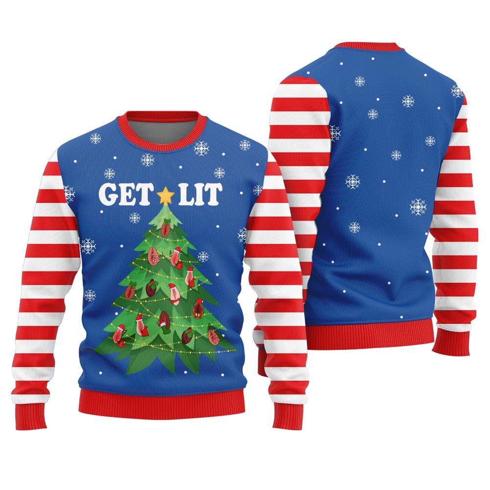 Cheeky Get Lit Clitmas Ugly Christmas Sweater For Women Exclusive Holiday Sweater Merch for Gift Giving