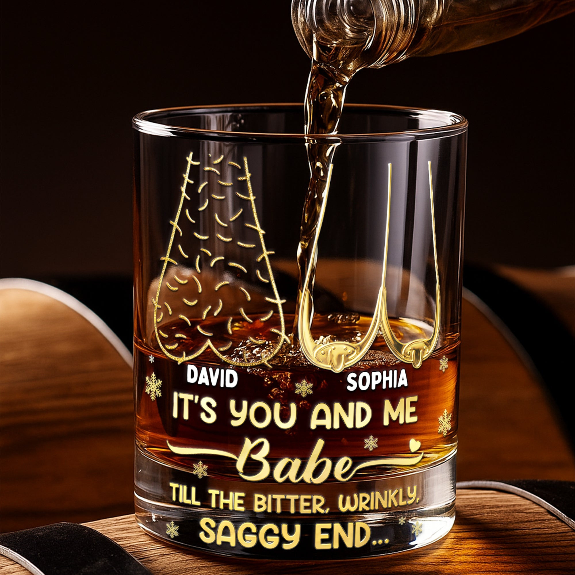 Cheeky Old Couple Drinking Glass - Personalized Gifts For Couples - Last Minute Funny Christmas Gifts Prime