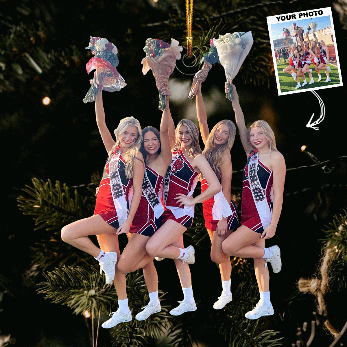Cheer Champs Personalized Photo Mica Ornament Christmas Gift For Cheerleader Sport Lov
