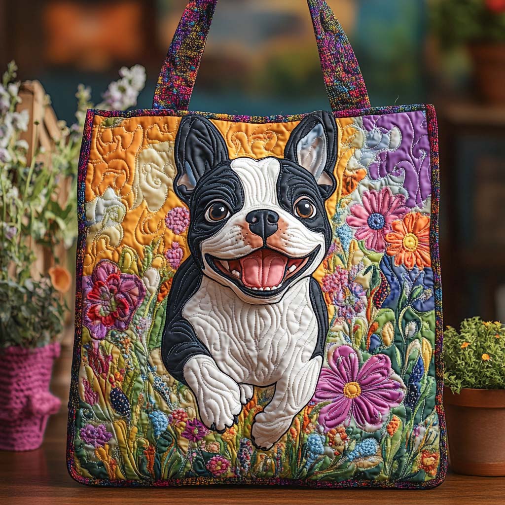 Cheer Dash Quilted Tote Bag Cute Gifts For Dog Lovers Owners