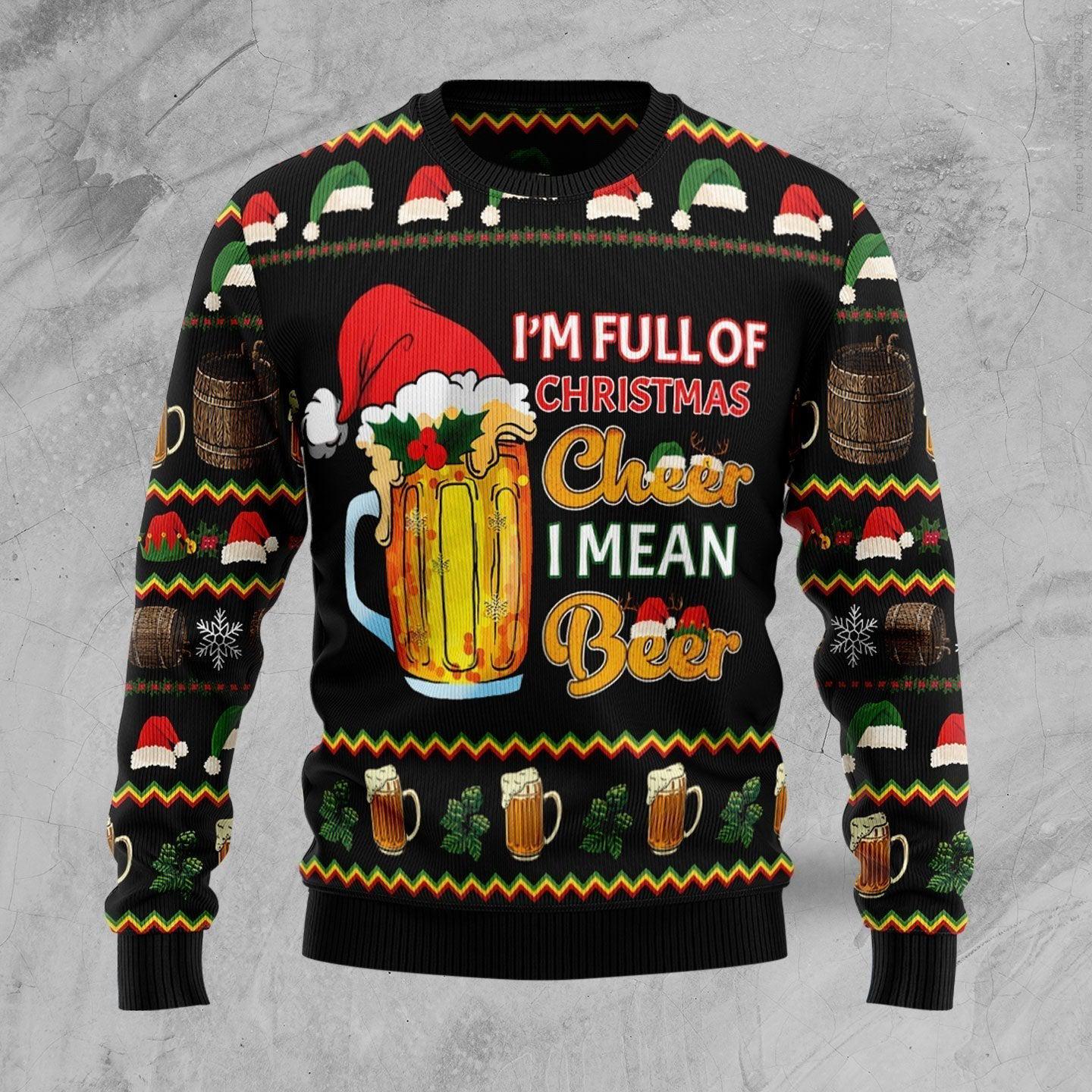 Cheer I Mean Beer Ugly Christmas Sweater Best Funny Christmas Sweaters Beer Lover Gifts