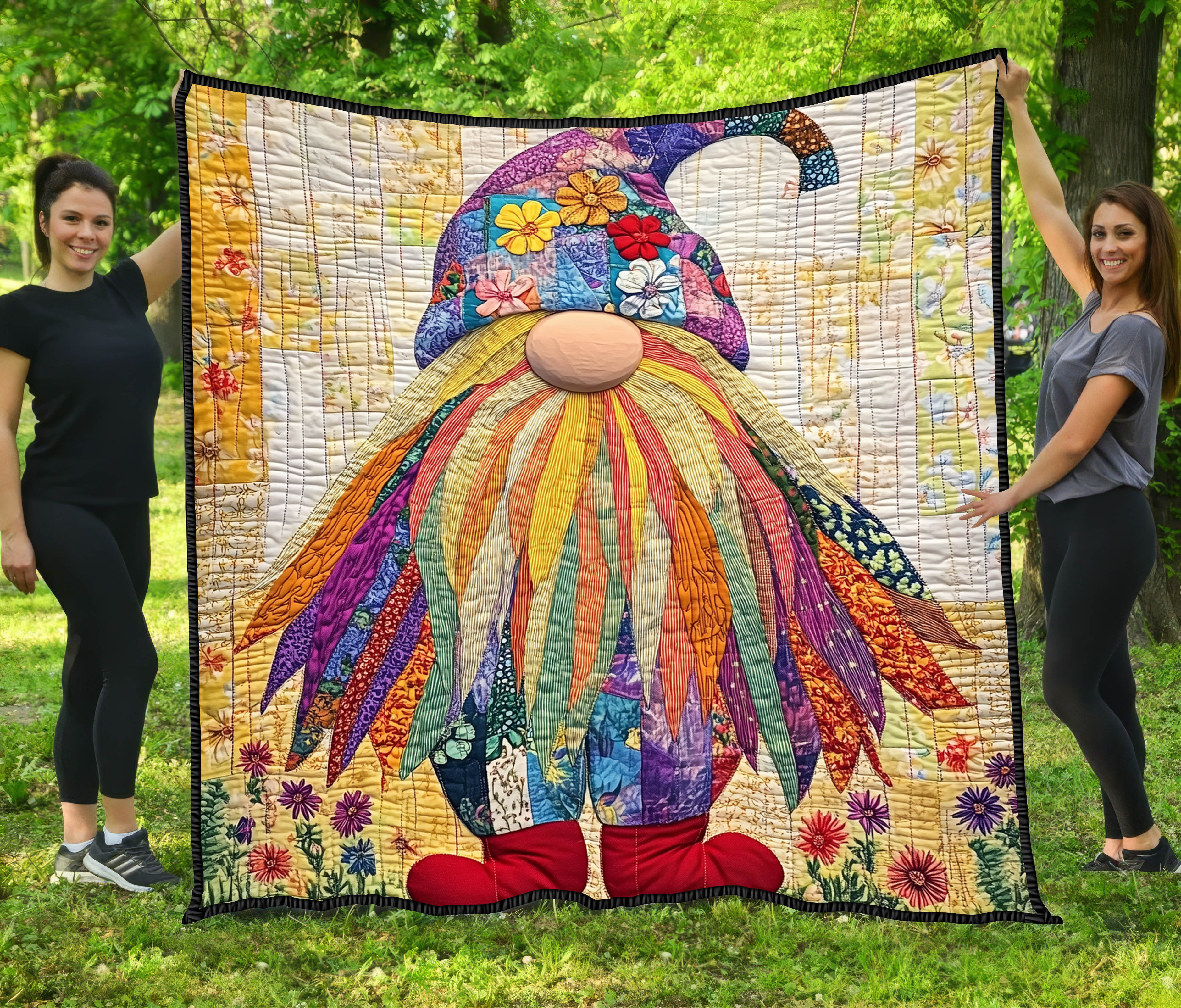 Cheerful Gnome Quilted Blanket Sofa Throw BlanketTop Christmas Gifts 2025