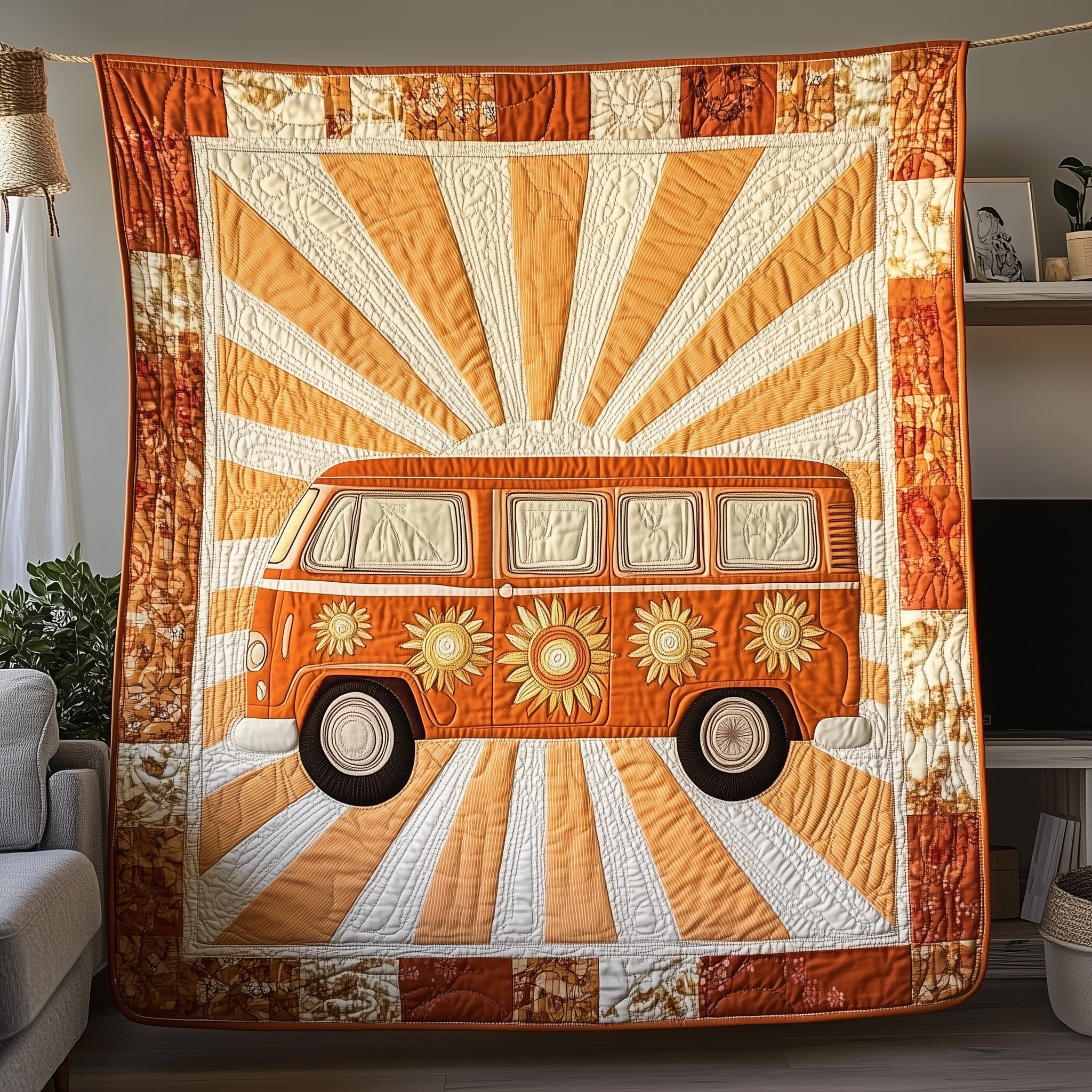 Cheerful Journey Quilted Blanket Sofa Throw BlanketHippie Gift Ideas hristmas