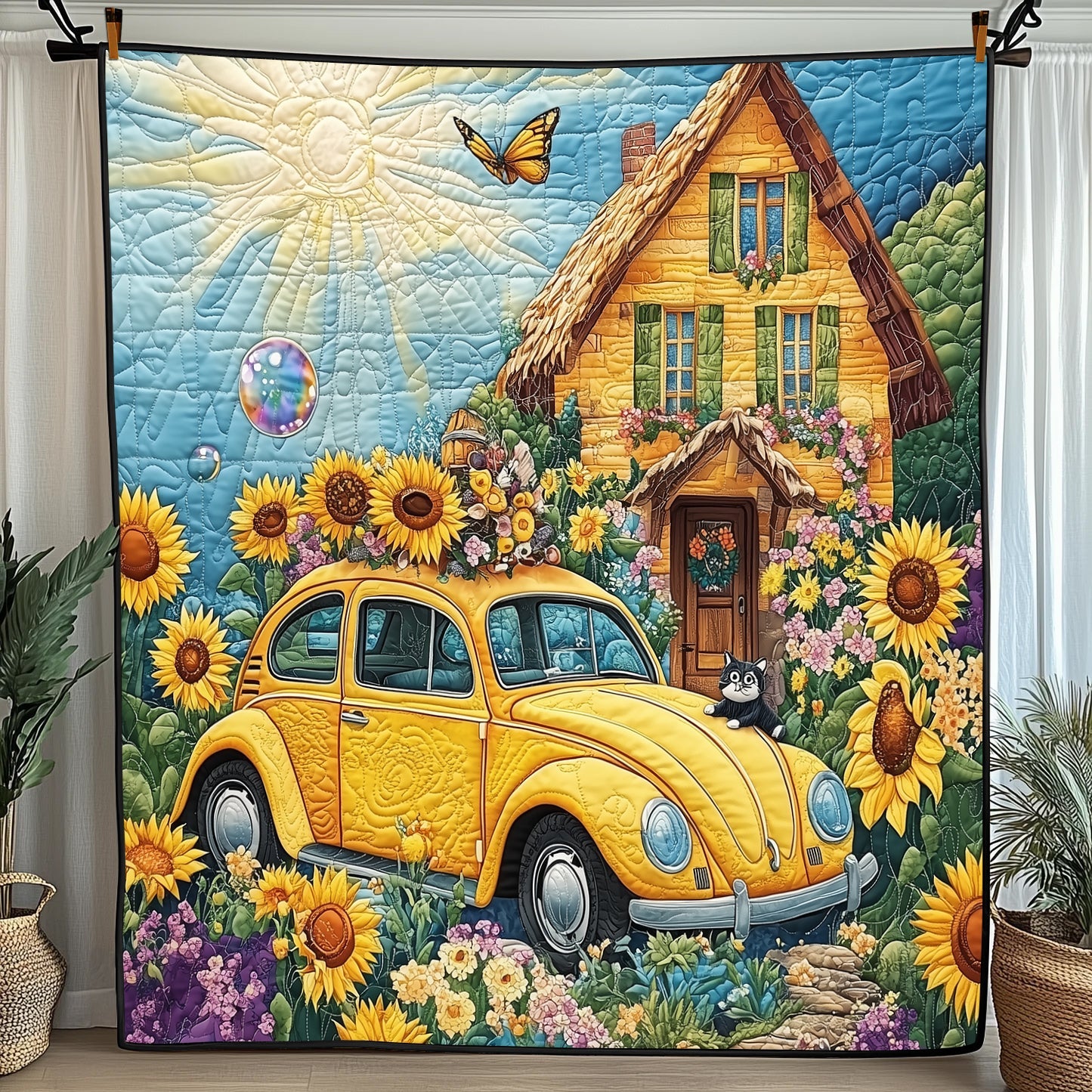 Cheerful Moment Quilted Blanket Sofa Throw BlanketLast Minute Christmas Gifts