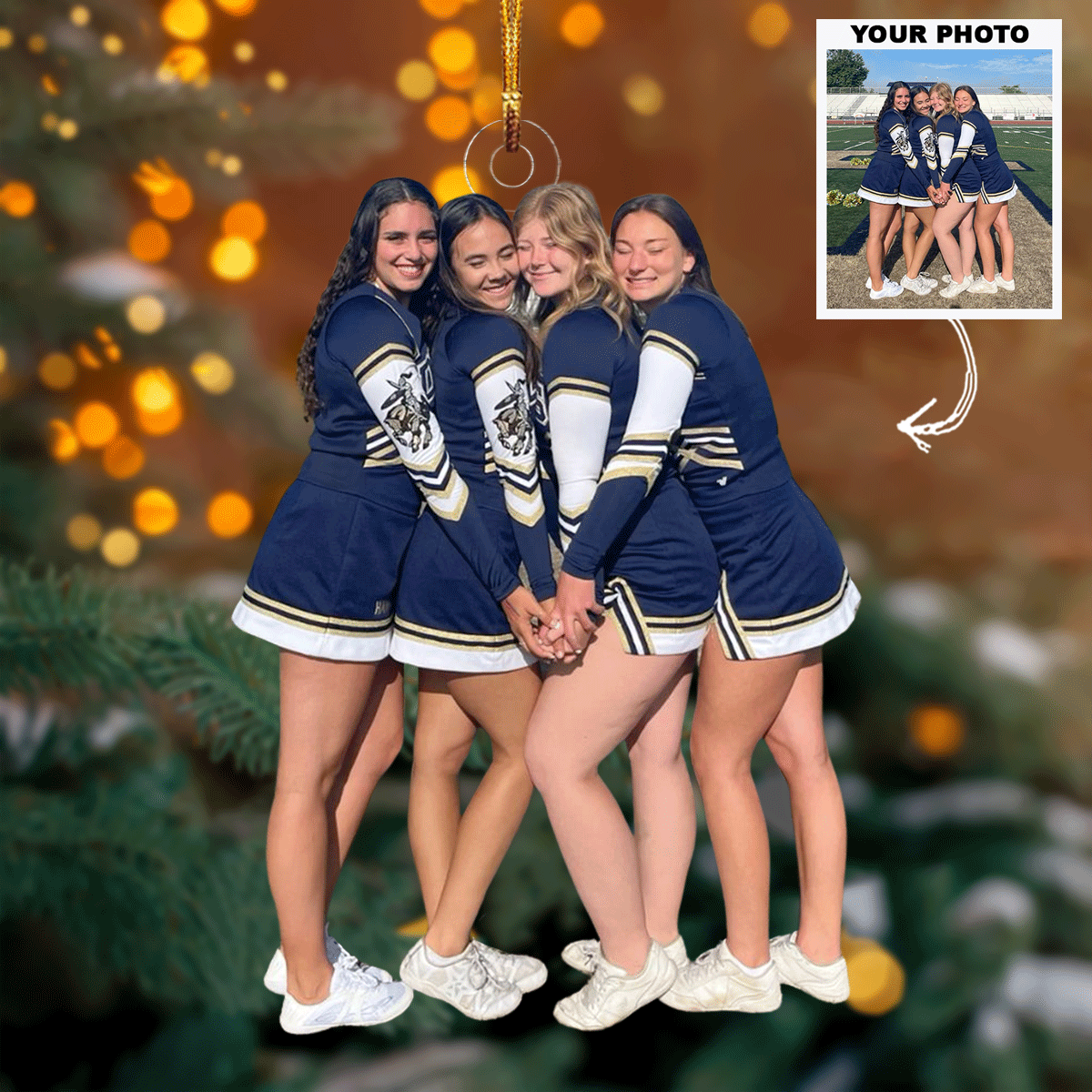 Cheerful Moments Personalized Photo Mica Ornament Gift For Friends Family Members