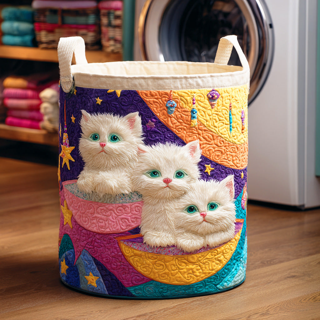 Cheerful Paws Quilted Laundry Basket Home Essential Gift Quilted Laundry Basket with Style