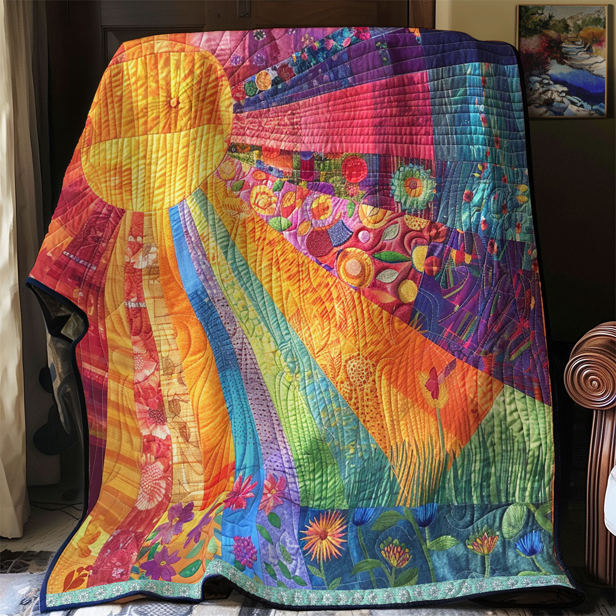 Cheerful Sunshine Quilt Blanket King Blanket Best Xmas Presents For Teenagers