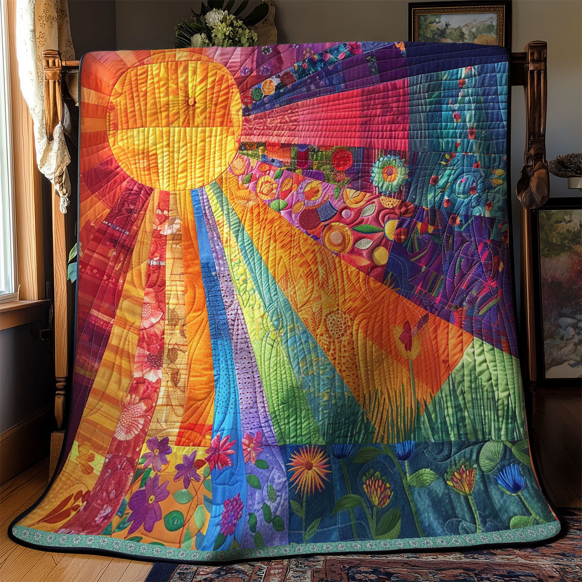Cheerful Sunshine Quilt Blanket King Blanket Best Xmas Presents For Teenagers