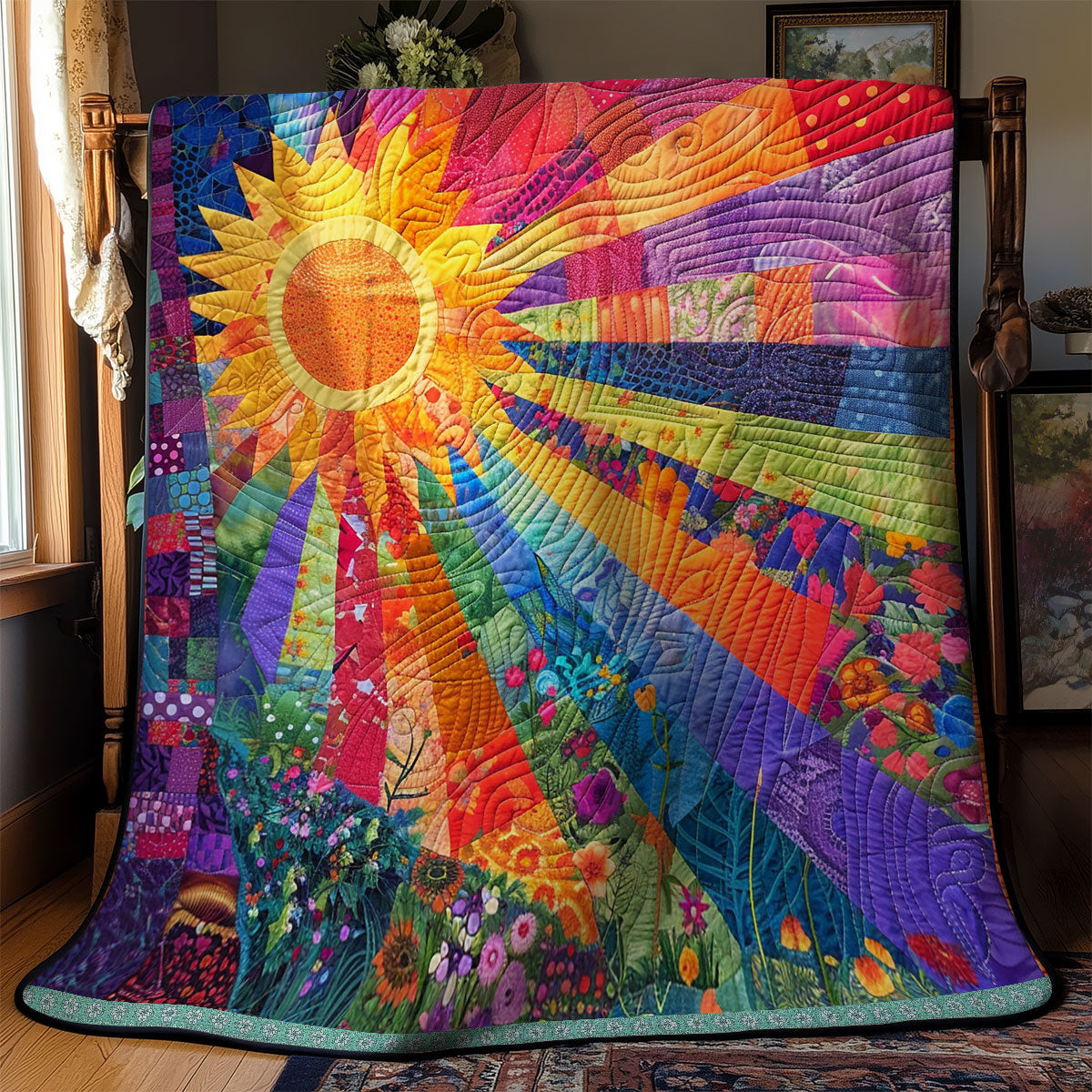 Cheerful Sunshine Quilt Blanket Throw Blankets For Couch Gifts For Mom From Daughter