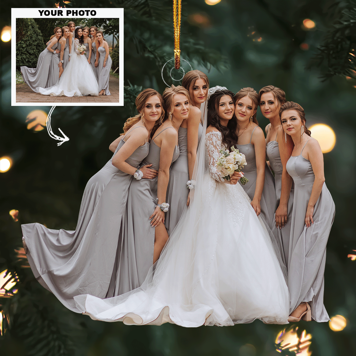 Cheerished Wedding Memories Personalized Photo Mica Ornament Christmas Gift For Weddin