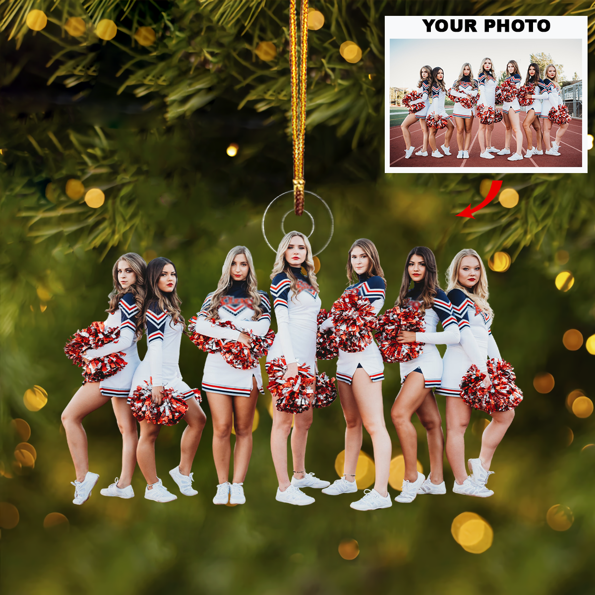 Cheerleaders Personalized Photo Mica Ornament Customized Your Photo Ornament Christmas