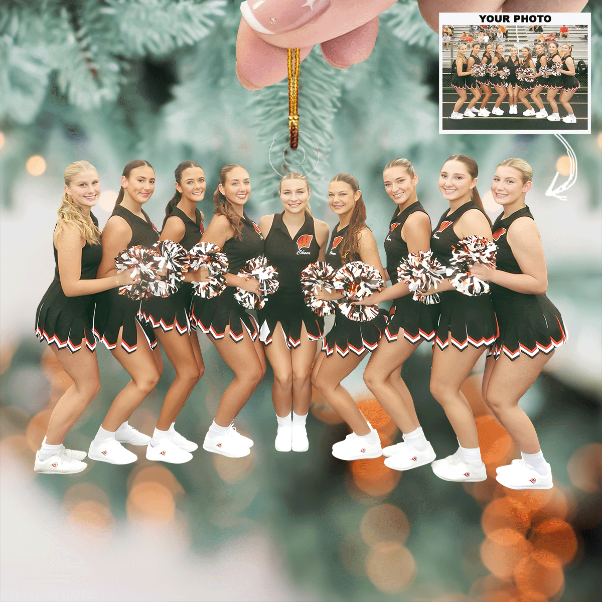 Cheerleading Personalized Photo Mica Ornament Christmas Gift For Cheerleader