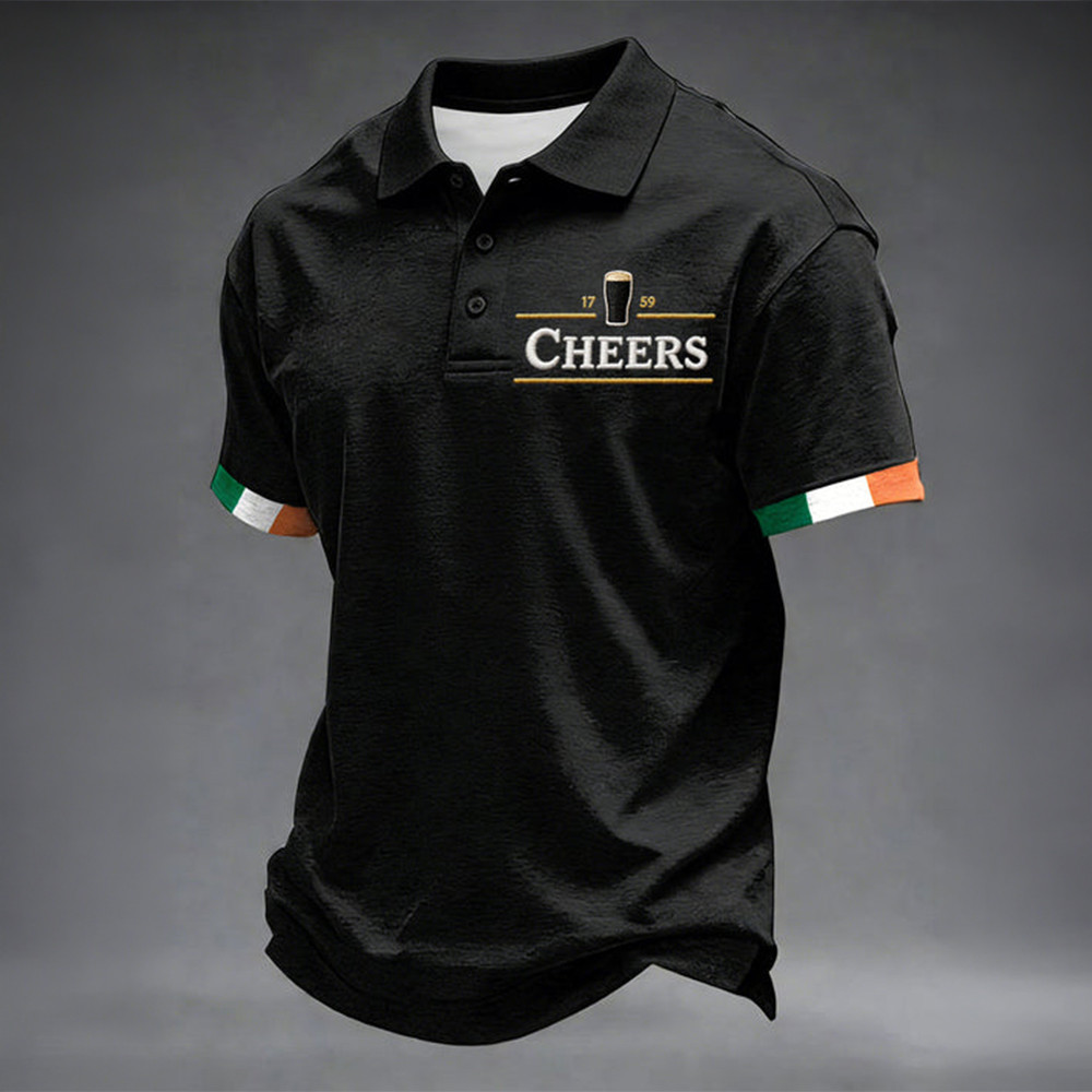 Cheers 17 59 Dry Irish Stout Polo Shirt St Patrick's Day 2026 Clothes Best Gift For Him